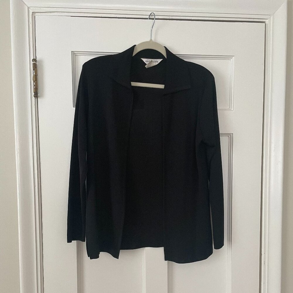 Misook Vintage Black Knit Jacket Size XS
